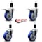Service Caster 4'' Blue Poly Swivel 1-3/8'' Expanding Stem Caster Set 2 Total Lock Brakes, 4PK SCC-EXTTL20S414-PPUB-BLUE-2-S-2-138 - alternate 2